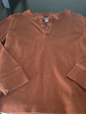 The Children's Place Burnt Orange Waffle Henley Crewneck Sweater